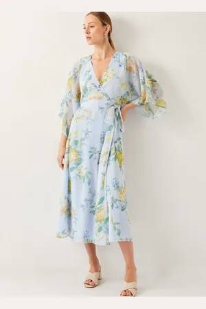 Monsoon Rowan Floral Wrap Midi Dress