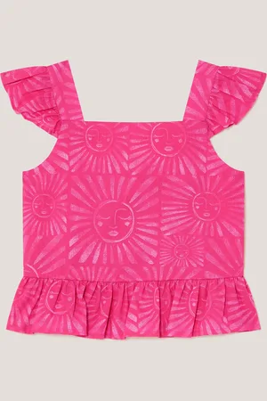 Monsoon Sun Print Frilly Top