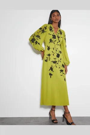 Monsoon Willa Floral Embroidered Midi Wrap Dress