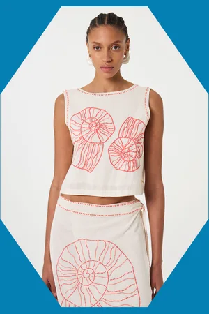 Fabienne Chapot Sansa Shell Embroidered Tie Top