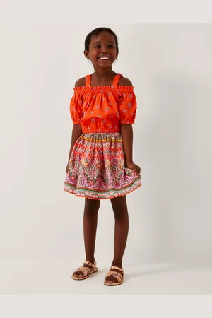 Monsoon Floral Print Bardot Top & Skirt Set