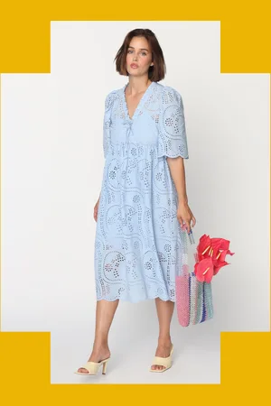 Monsoon Crās Breeze Embroidered Midi Dress