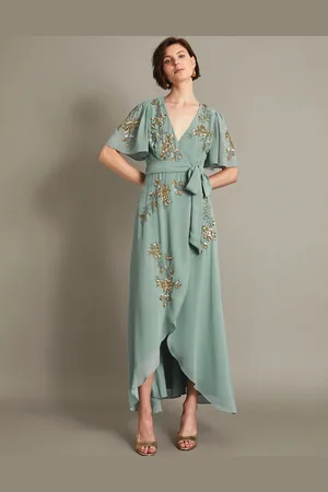 Monsoon Sarah Embellished Wrap Dress