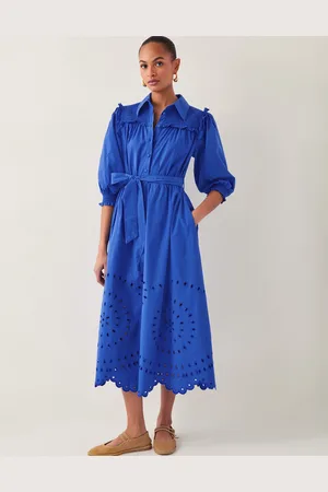 Monsoon Jules Broderie Midi Shirt Dress