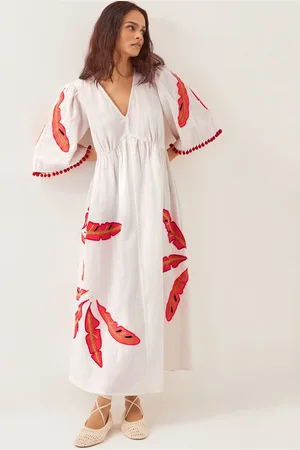 Monsoon Cerse Leaf Print Maxi Dress