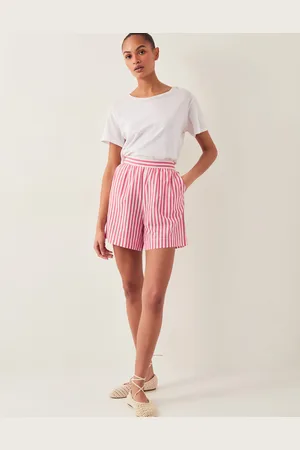Monsoon Liv High-Waisted Stripe Shorts