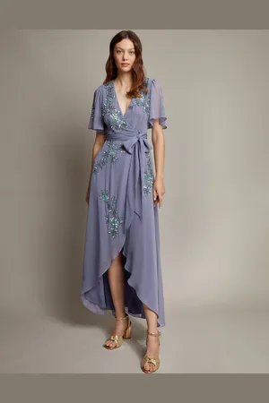 Monsoon Sarah Floral Embellished Maxi Wrap Dress