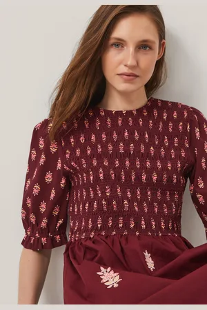 Monsoon Laurie Floral Smocked Midi Dress