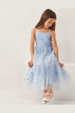 Monsoon Thea Embroidered Back-Bow Tiered Dress