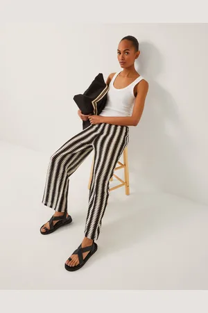 Good News Cleo Crochet Stripe Wide Leg Trousers