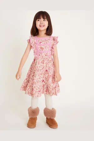 Monsoon Floral Butterfly Short Sleeve Jersey Dress