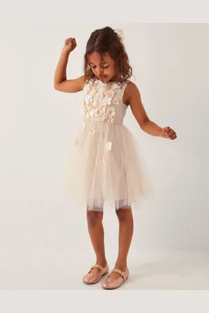 Monsoon Darcie 3D Flower Glitter Tulle Dress