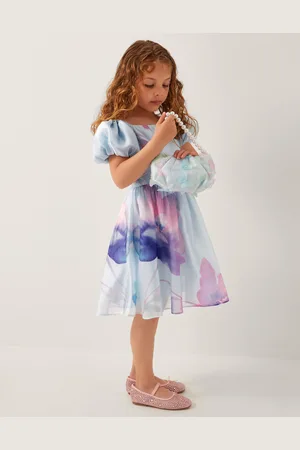 Monsoon Pansy Puff-Sleeve Satin Dress