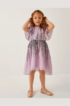 Monsoon Floral Print Flutter Sleeve Dress