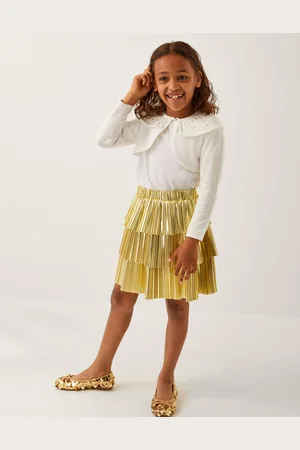 Monsoon Metallic Pleat Tiered Skirt