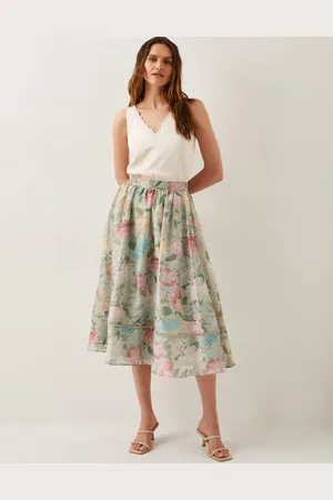 Monsoon Agnes Floral Print Midi Skirt