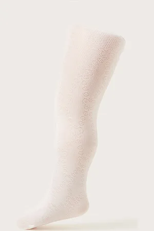 Monsoon Baby Diamond Butterfly Tights Ivory