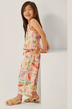 Monsoon Palm Print Top and Trousers Set