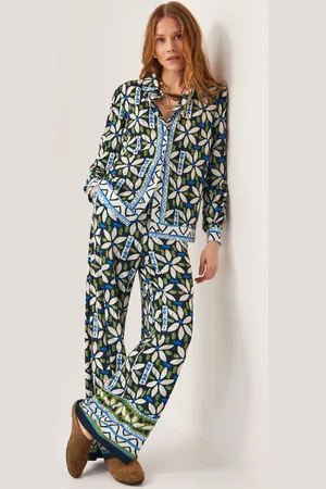 Monsoon Nikita Floral Jersey Wide Leg Trousers