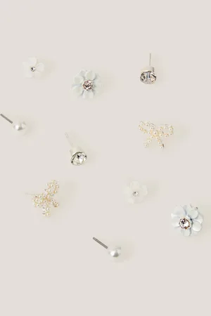 Monsoon 5-Pack Flower Pearl Stud Earrings