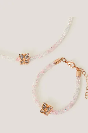 Monsoon Butterfly Tube Necklace and Bracelet Set