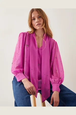 Monsoon Candice Embellished Pussybow Blouse