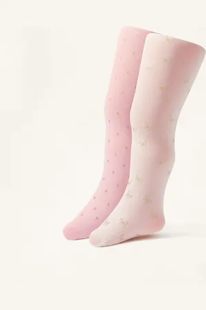 Monsoon 2-Pack Baby Glittery Print Tights
