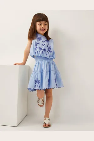 Monsoon Palm Tree Embroidered Top and Skirt Set