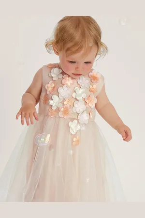 Monsoon Baby Darcie 3D Flower Glitter Tulle Dress
