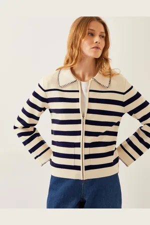 Monsoon Sabine Stripe Collar Jacket