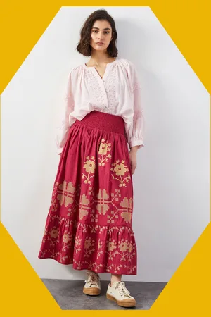 Bohemia East Diya Embroidered Maxi Skirt