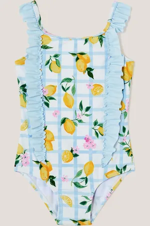 Monsoon Baby Lemon Tile Print Swimsuit