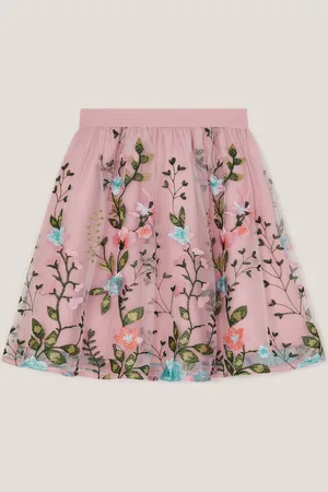 Monsoon Heather Floral Embroidered Tulle Skirt
