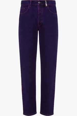 HUGO - Kids' relaxed-fit jeans in overdyed purple denim