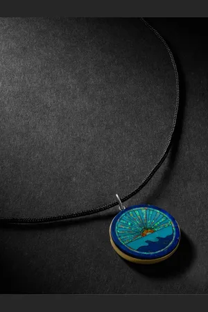 JACQUIE AICHE Gold, Turquoise, Lapis and Cord Pendant Necklace - Men