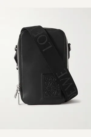 Loewe Logo-Debossed Leather Messenger Bag - Men
