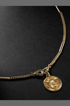 Foundrae Strength Sister Hook 18-Karat Diamond Pendant Necklace - Men