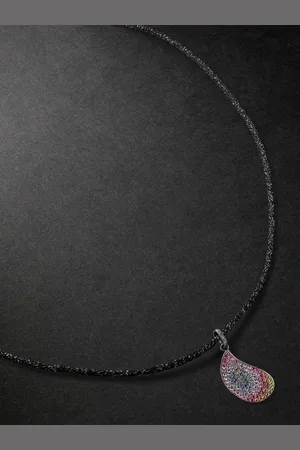 CAROLINA BUCCI Superstellar Rainbow Blackened Gold, Multi-Stone Lurex Pendant Necklace - Men
