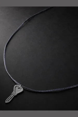 CAROLINA BUCCI Key White Gold Lurex Pendant Necklace - Men