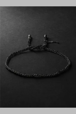 CAROLINA BUCCI Lucky Secret Blackened Gold and Silk Bracelet - Men