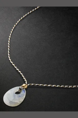 JACQUIE AICHE Gold, Moonstone and Cord Necklace - Men