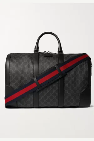 Gucci Leather-Trimmed Monogrammed Coated-Canvas Holdall - Men
