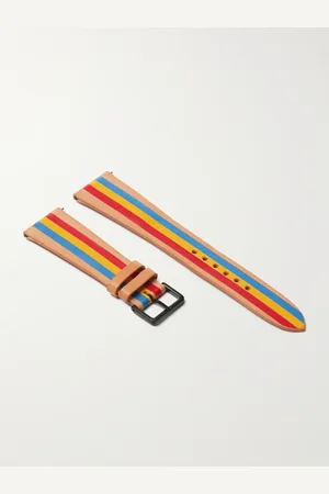 La Californienne Primary Striped Leather Watch Strap - Men