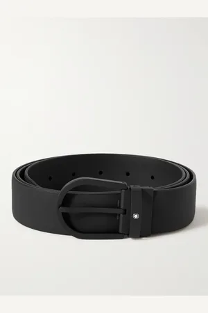 Montblanc 3.5cm Rubberised Leather Belt - Men