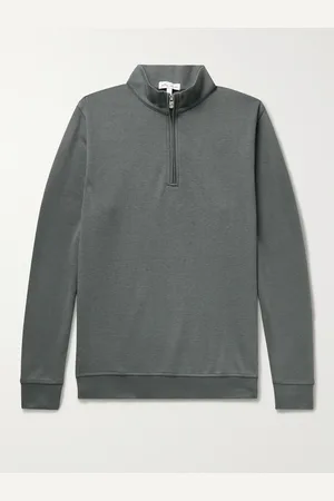 Peter Millar Crown Mélange Stretch Cotton and Modal-Blend Half-Zip Sweatshirt - Men - - XXL