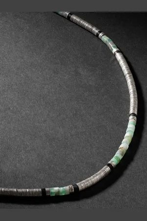 M. COHEN Sonoran Sterling Silver, Onyx and Chrysoprase Necklace - Men