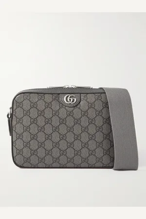 Gucci Ophidia Leather-Trimmed Monogrammed Coated-Canvas Messenger Bag - Men