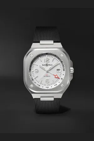 Bell & Ross BR 05 Automatic GMT 41mm Stainless Steel and Rubber Watch, Ref. No. BR05G-SI-ST/SRB BU23NOV - Men