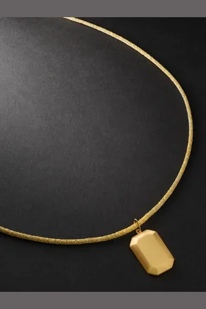 CAROLINA BUCCI Logo-Engraved Yellow and Blackened and Lurex Pendant Necklace - Men
