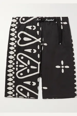 KAPITAL Straight-Leg Printed Combed Cotton-Twill Shorts - Men - - 2